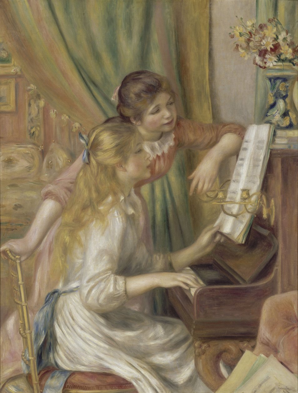 钢琴少女，1892年 作者 皮埃尔·奥古斯特·雷诺阿