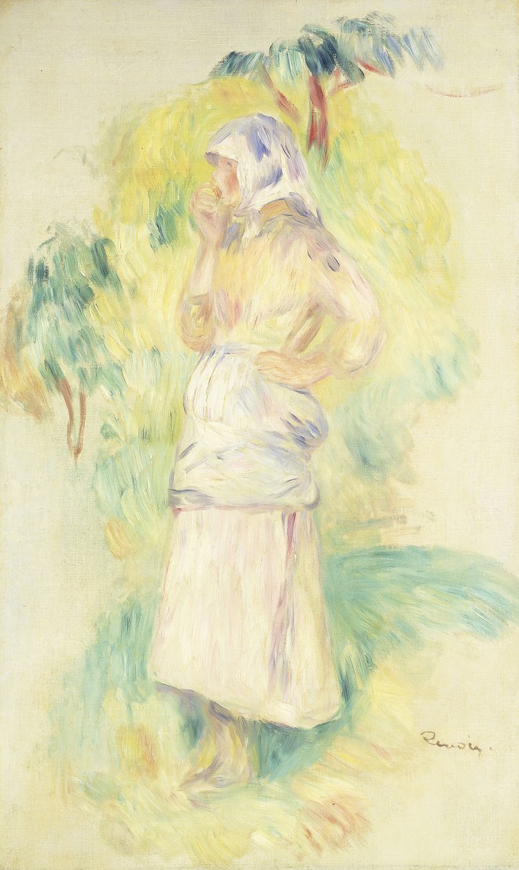 吃苹果的年轻农民；吃苹果的年轻农民妇女，约1894年 作者 皮埃尔·奥古斯特·雷诺阿