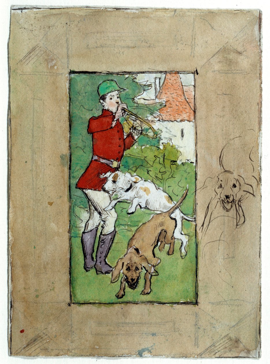皮埃尔·邦纳德（Pierre Bonnard）的猎人与他的狗绘画 作者 皮埃尔·邦纳德