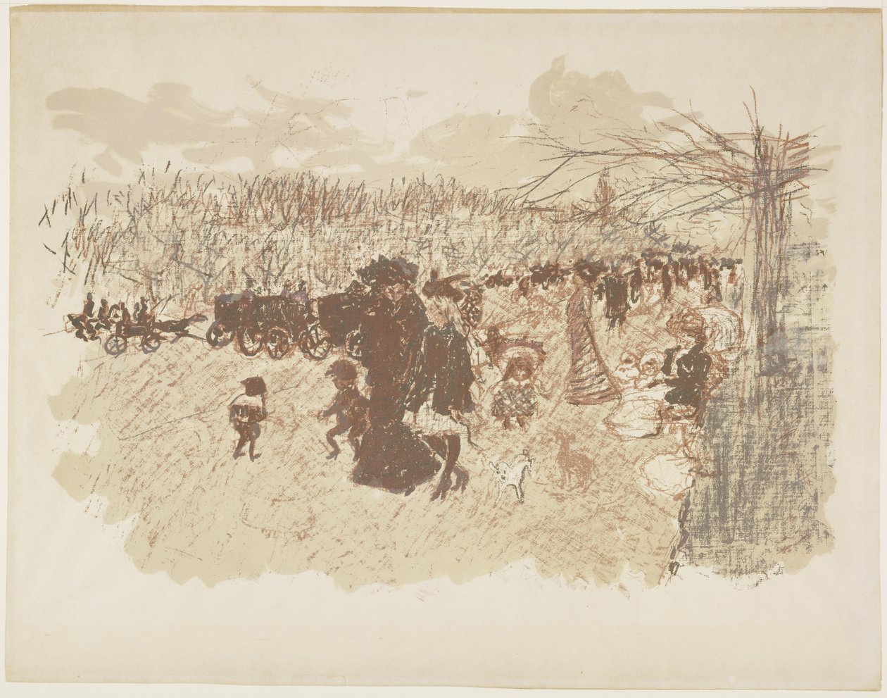 Bois de Boulogne的大道，c。 1898年（1899年出版） 作者 皮埃尔·邦纳德