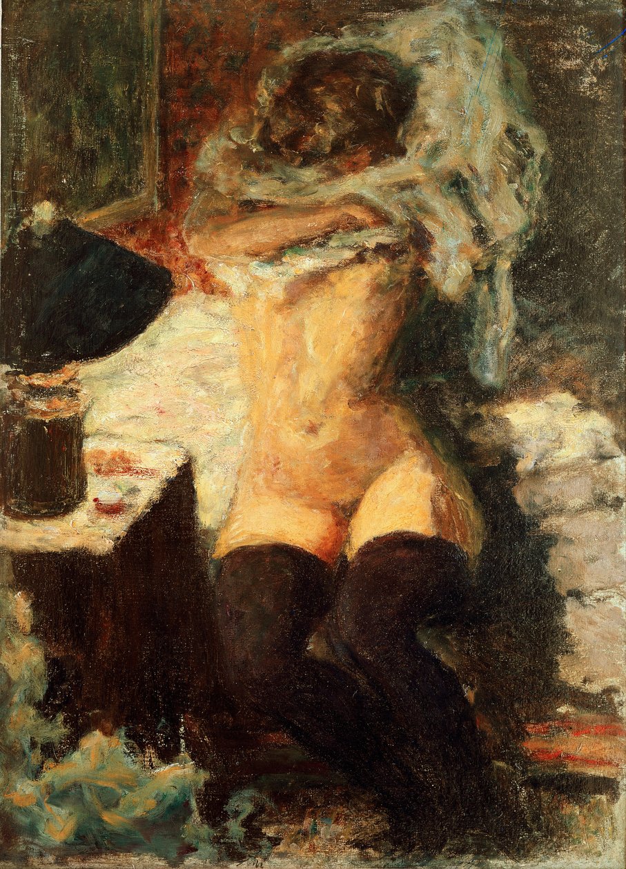 Black stockings Woman undressing. Painting by Pierre Bonnard (1867-1947) 1908 about Dim. 58x43 cm England, collection The Earl of Rosslyn 作者 皮埃尔·邦纳德