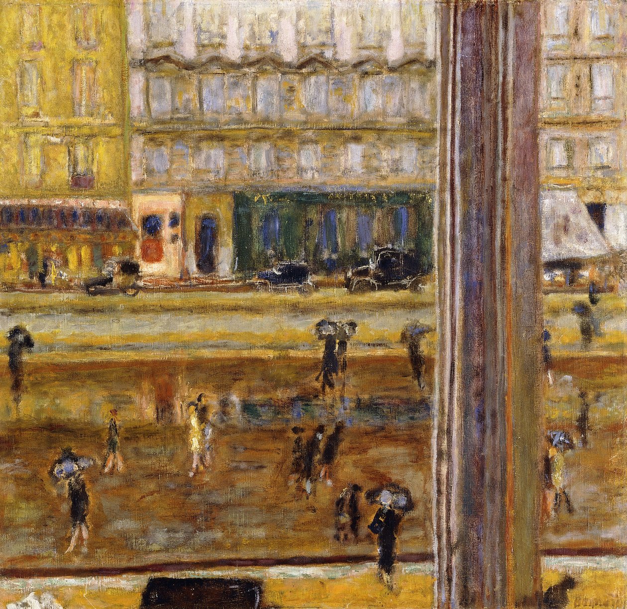 Boulevard des Batignolles（雨），约1926年（布面油画） 作者 皮埃尔·邦纳德