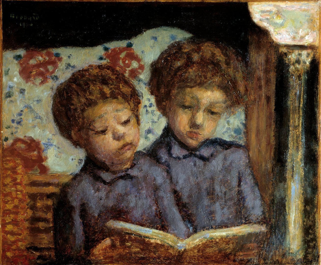 Pierre Bonnard (1867-1947) 20 世纪私人收藏的儿童 Jean 和 Charles Terrace 阅读画作 作者 皮埃尔·邦纳德