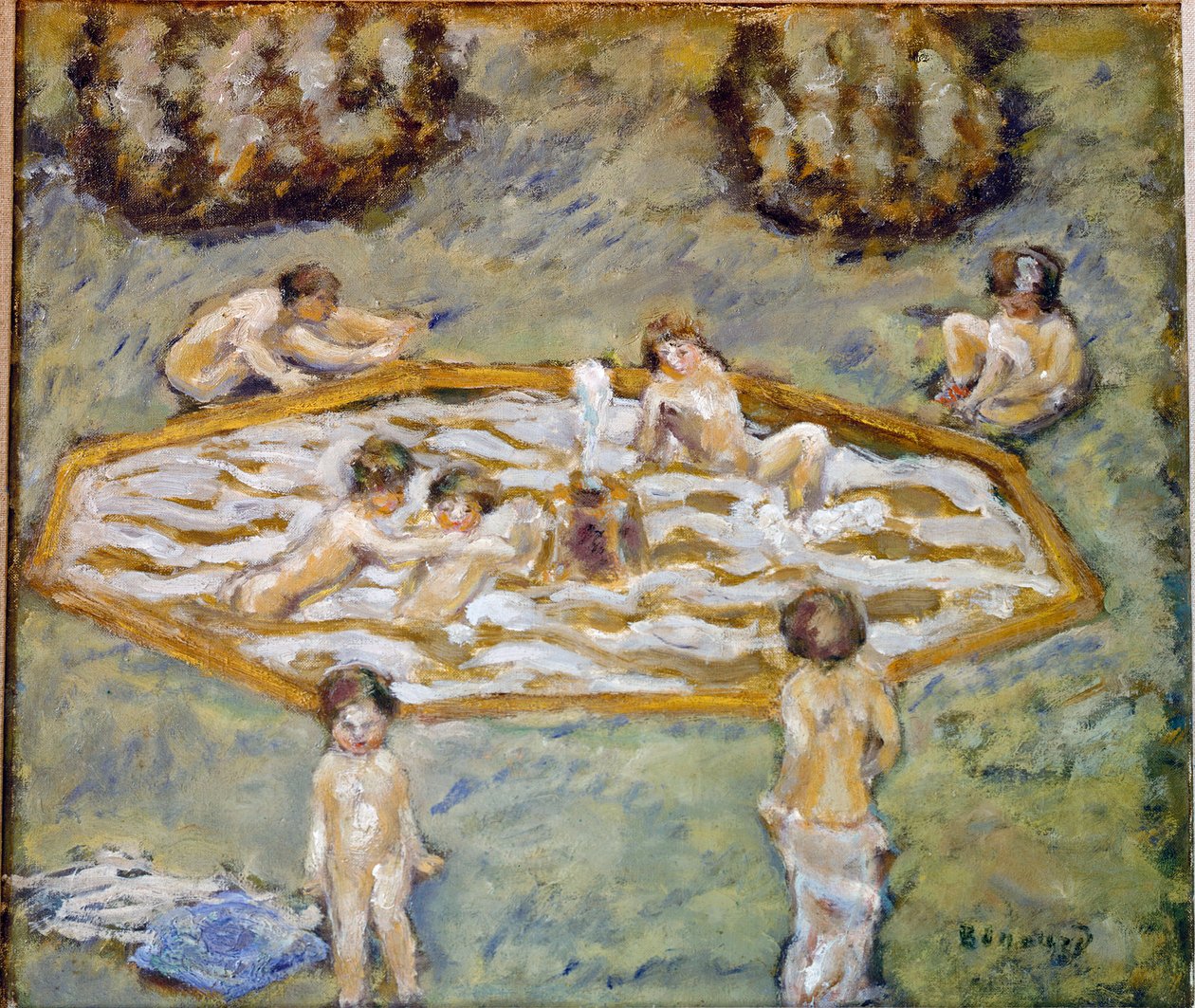 游泳池里的孩子 孩子们在水中玩耍。 Pierre Bonnard (1867-1947) 作画，伦敦，马尔堡美术 作者 皮埃尔·邦纳德