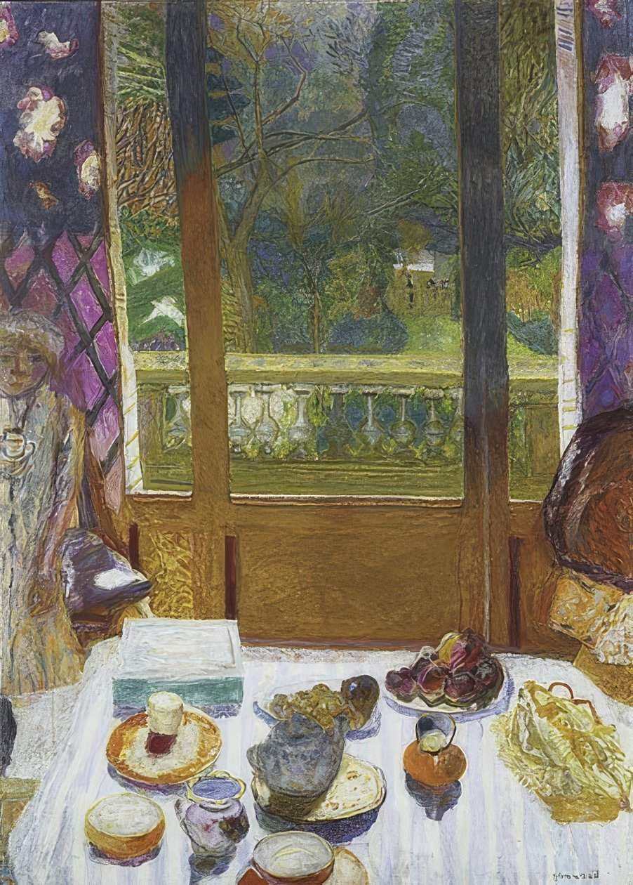 早餐室可欣赏花园风景。 1930-31年 作者 皮埃尔·邦纳德