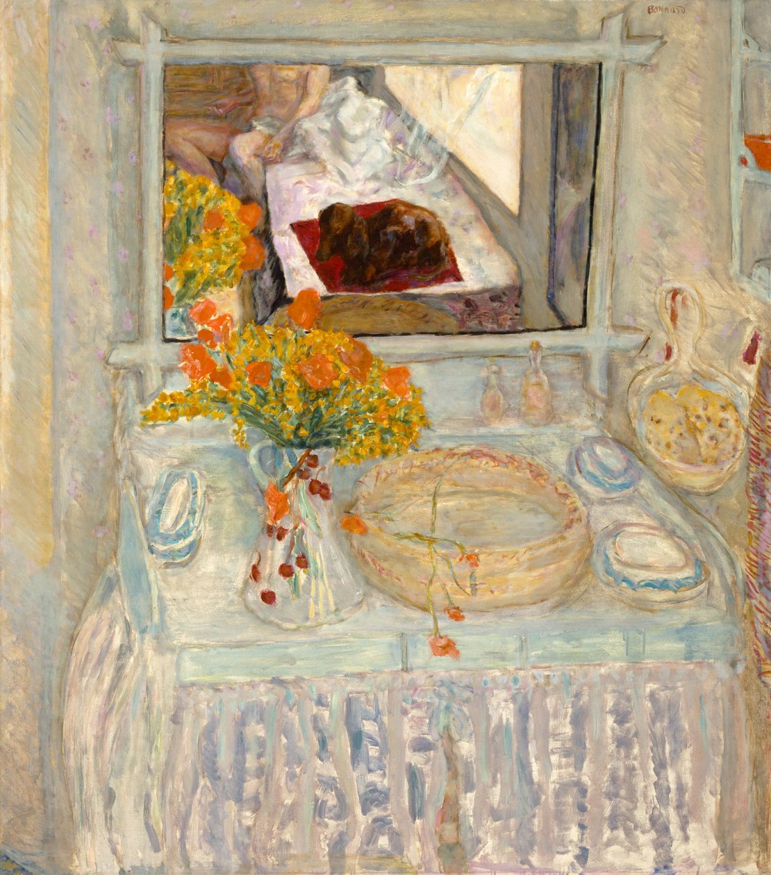 Dressing Table with Mirror, c.1913 (oil on canvas) 作者 皮埃尔·邦纳德
