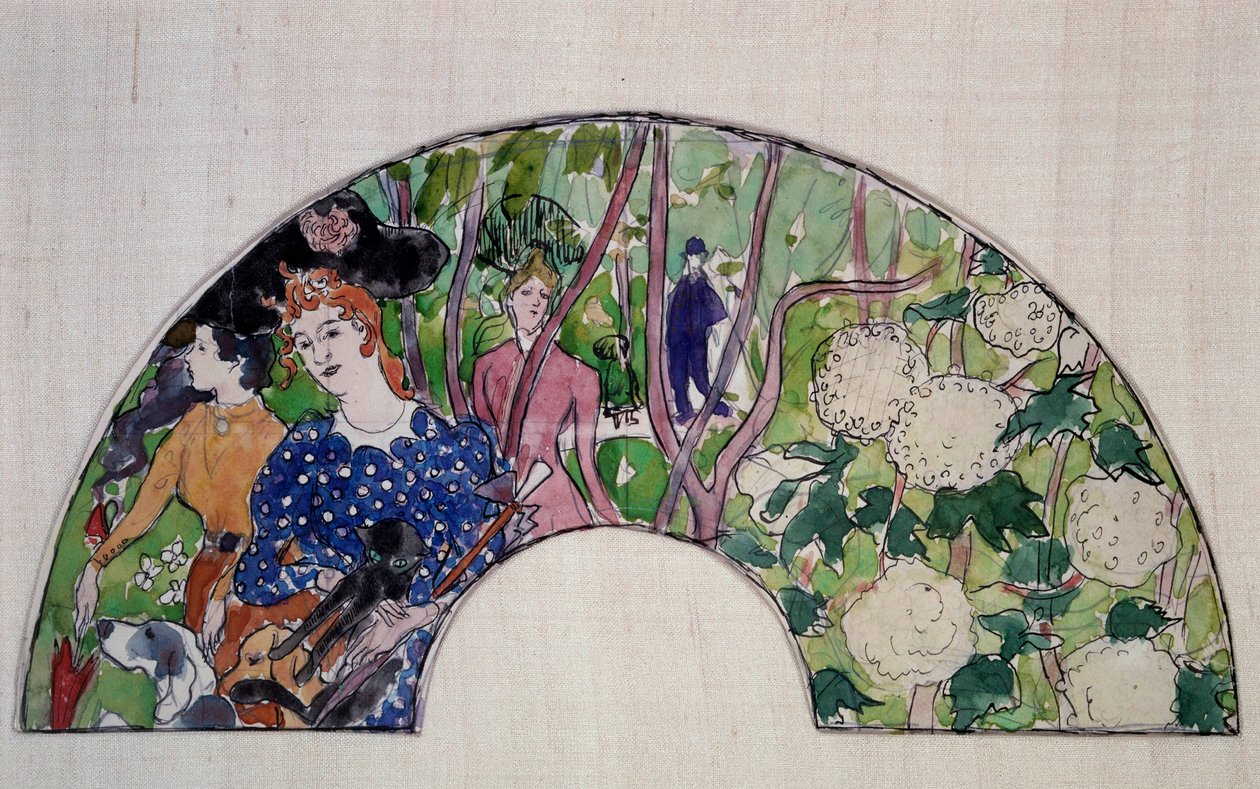 风扇项目，20世纪（水彩画 作者 皮埃尔·邦纳德