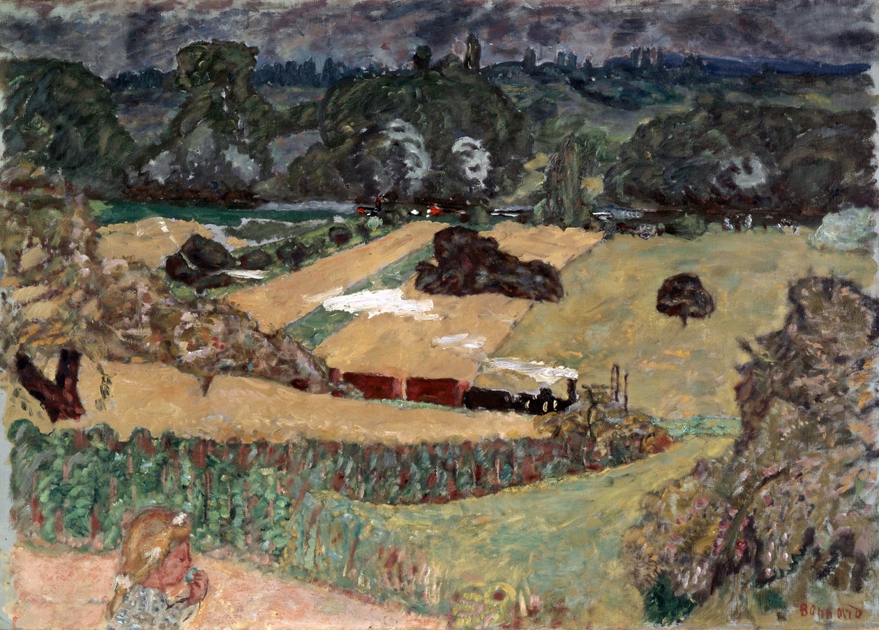 货运列车景观，1909年。 作者 皮埃尔·邦纳德