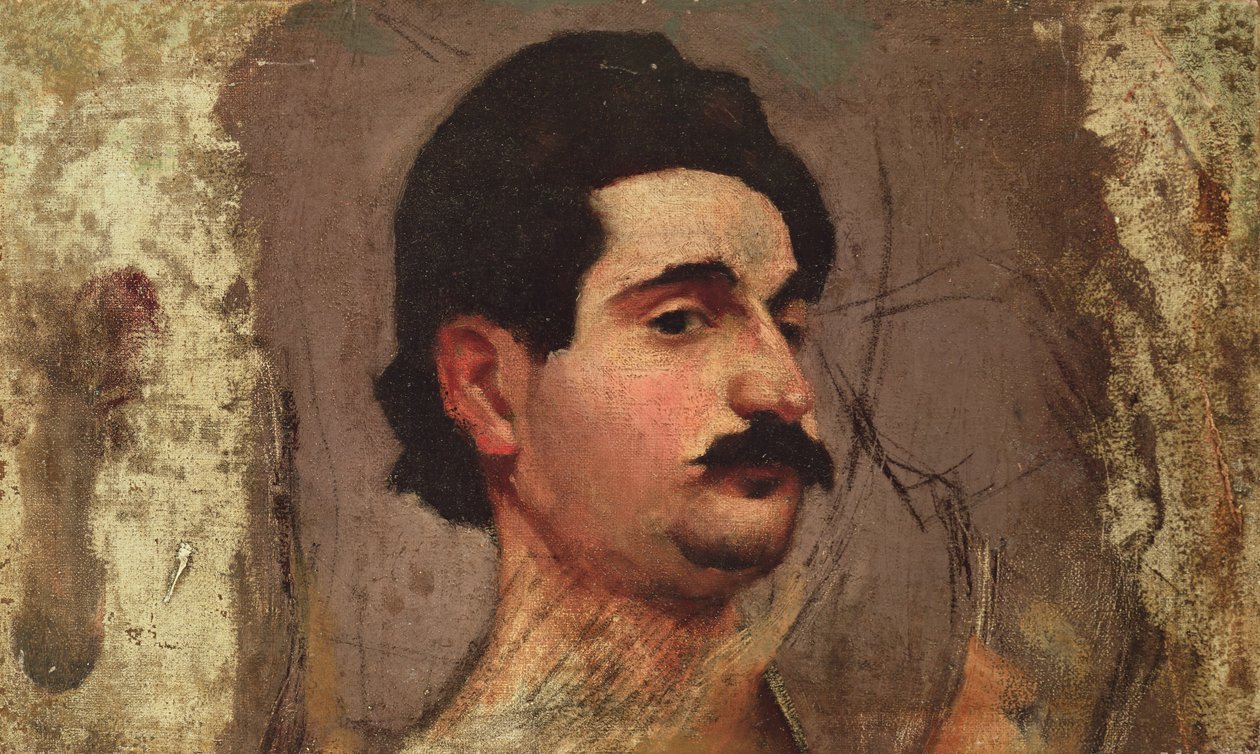 男子留着小胡子，c.1887-88 作者 皮埃尔·邦纳德