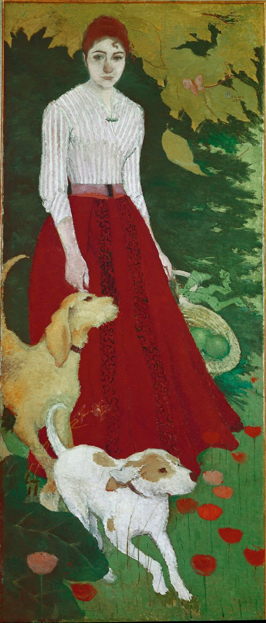 Andree Bonnard 小姐和她的狗（布面油画 作者 皮埃尔·邦纳德