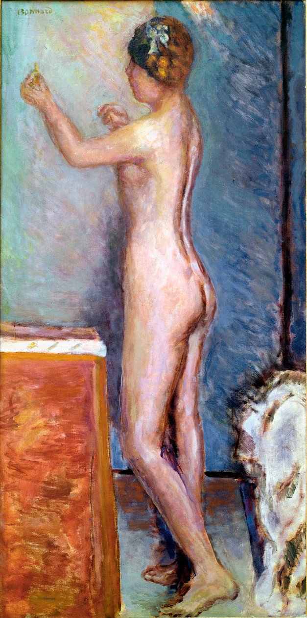 Pierre Bonnard (1867-1947) 1915 Solothurn，Silvan Kocher 收藏的蓝色背景上的裸体画 作者 皮埃尔·邦纳德
