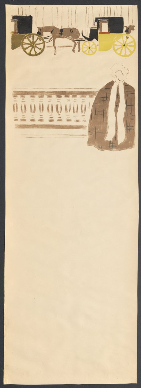 托儿所长廊，马车的栅栏，1895年。 作者 皮埃尔·邦纳德