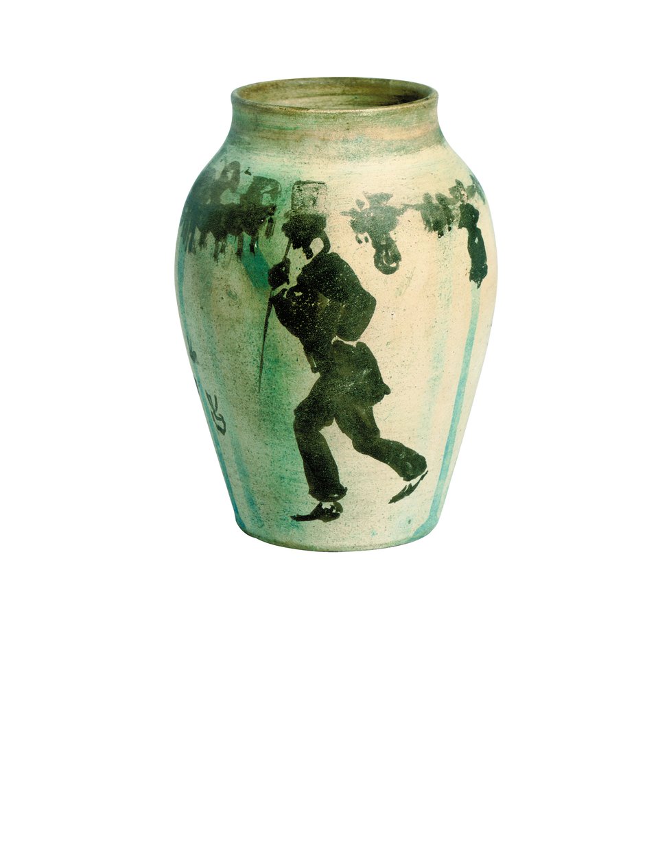 Petit花瓶：scènede rue，约1894年-95年（在未上釉的彩绘瓷栏杆花瓶上使用印度墨水） 作者 皮埃尔·邦纳德