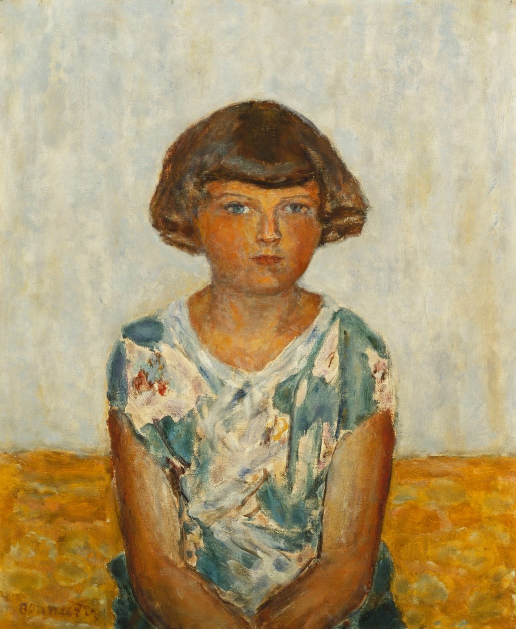 一个年轻女孩的肖像；一位年轻女子的画像，约1924年（布面油画） 作者 皮埃尔·邦纳德