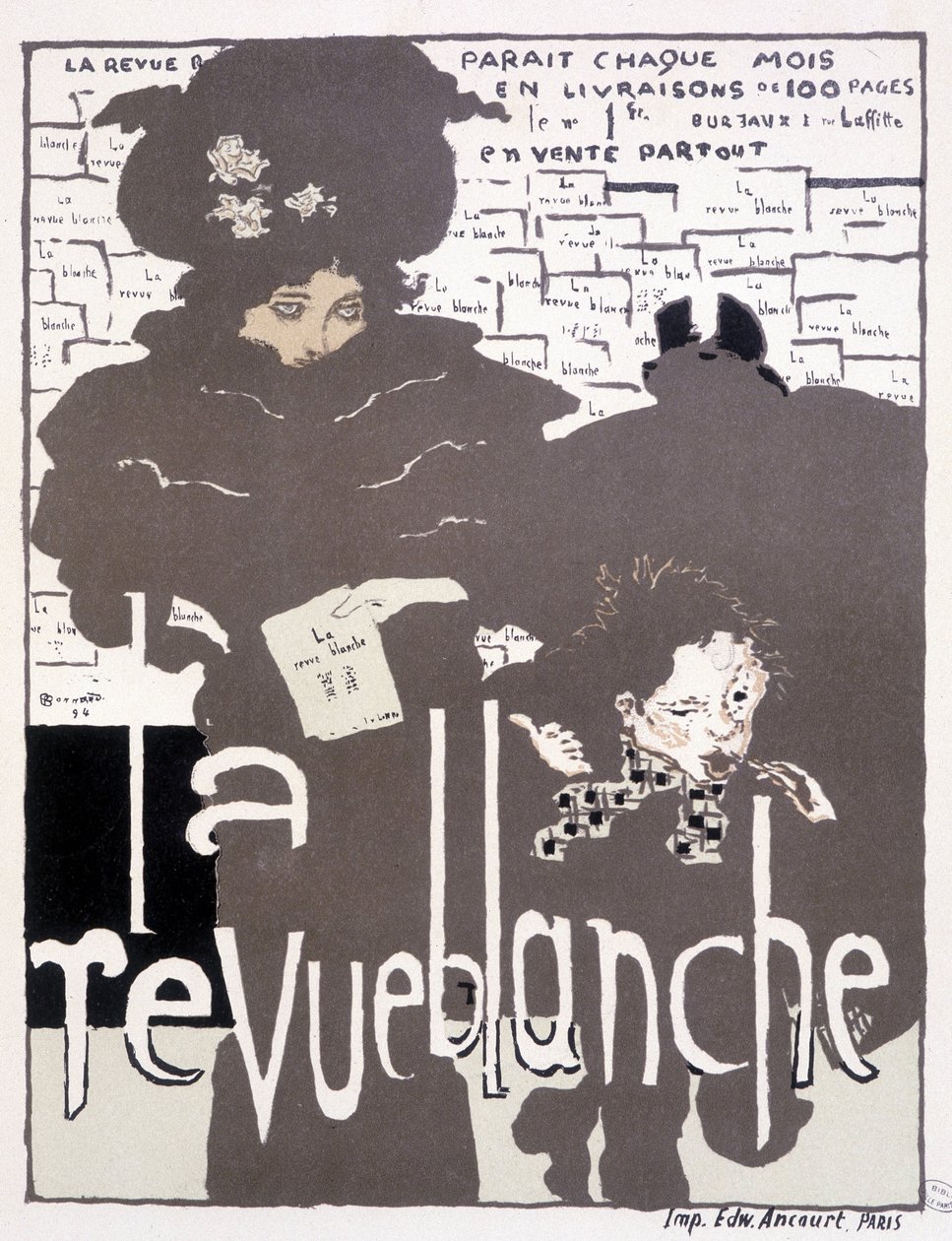 La Revue blanche的新闻海报。皮埃尔-博纳尔（1867 - 1947）的插图 作者 皮埃尔·邦纳德