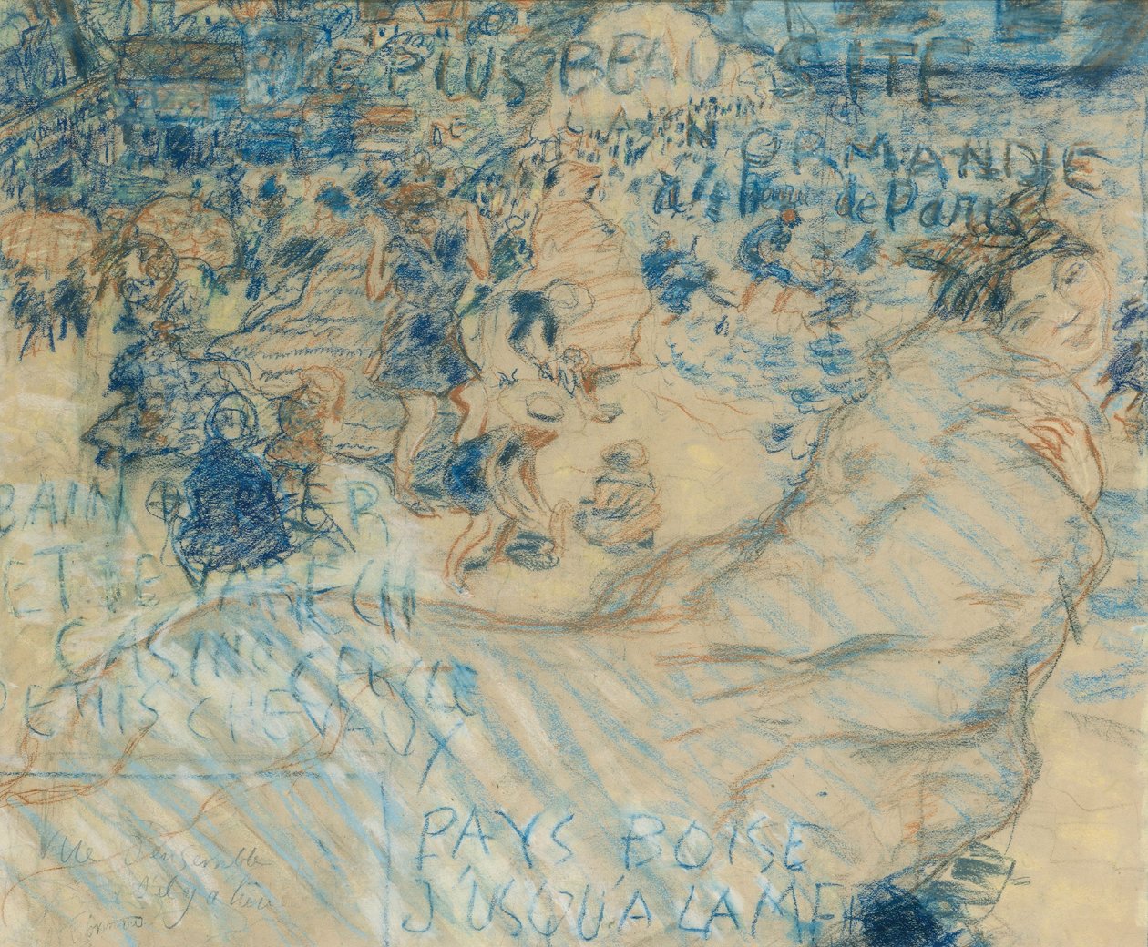 诺曼底的海滨度假胜地，约 1897-98 年（纸板上的粉彩画） 作者 皮埃尔·邦纳德