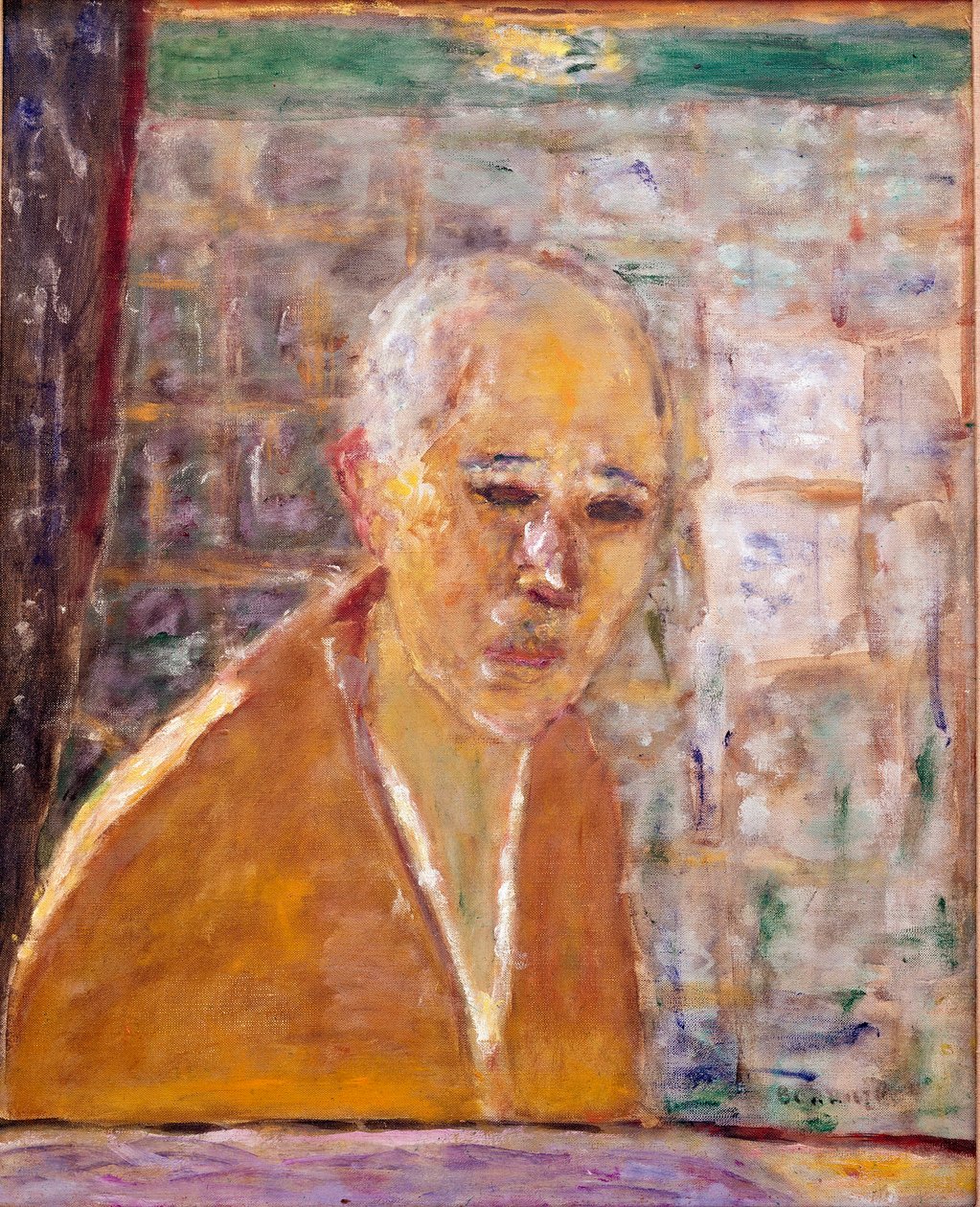皮埃尔·博纳尔 (1867-1947) 的自画像绘画，1945 年昏暗。 56x46 厘米纽约，收藏 Donald S. Stralem 作者 皮埃尔·邦纳德
