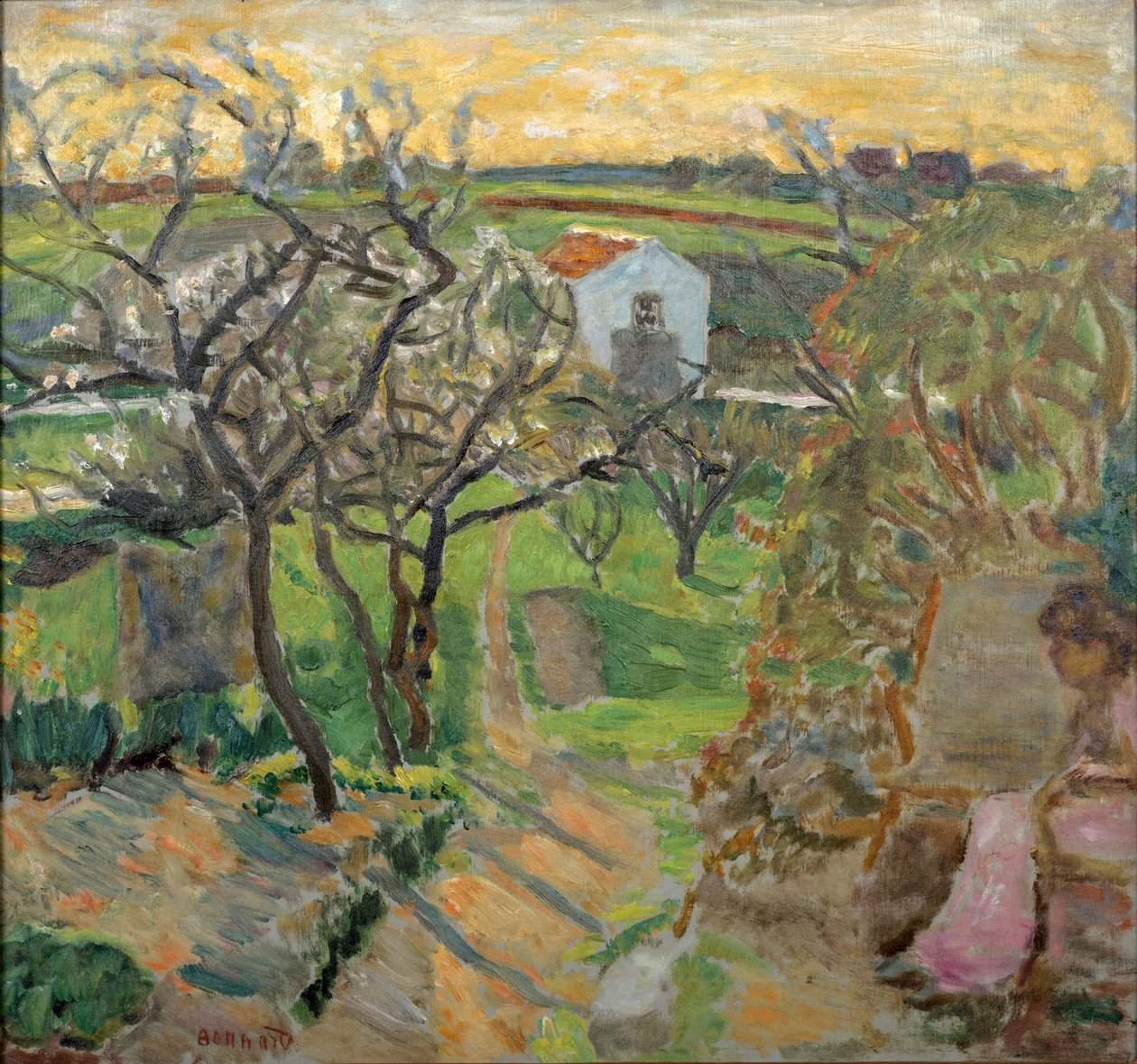 春天的夕阳，1909年。 作者 皮埃尔·邦纳德