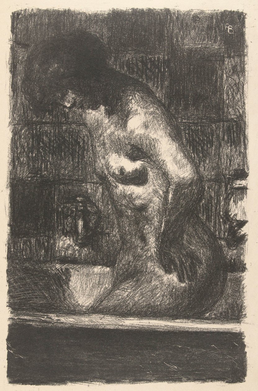 站立的裸体女子在浴缸中洗浴
Femme debout dans sa baignoire 作者 皮埃尔·邦纳德