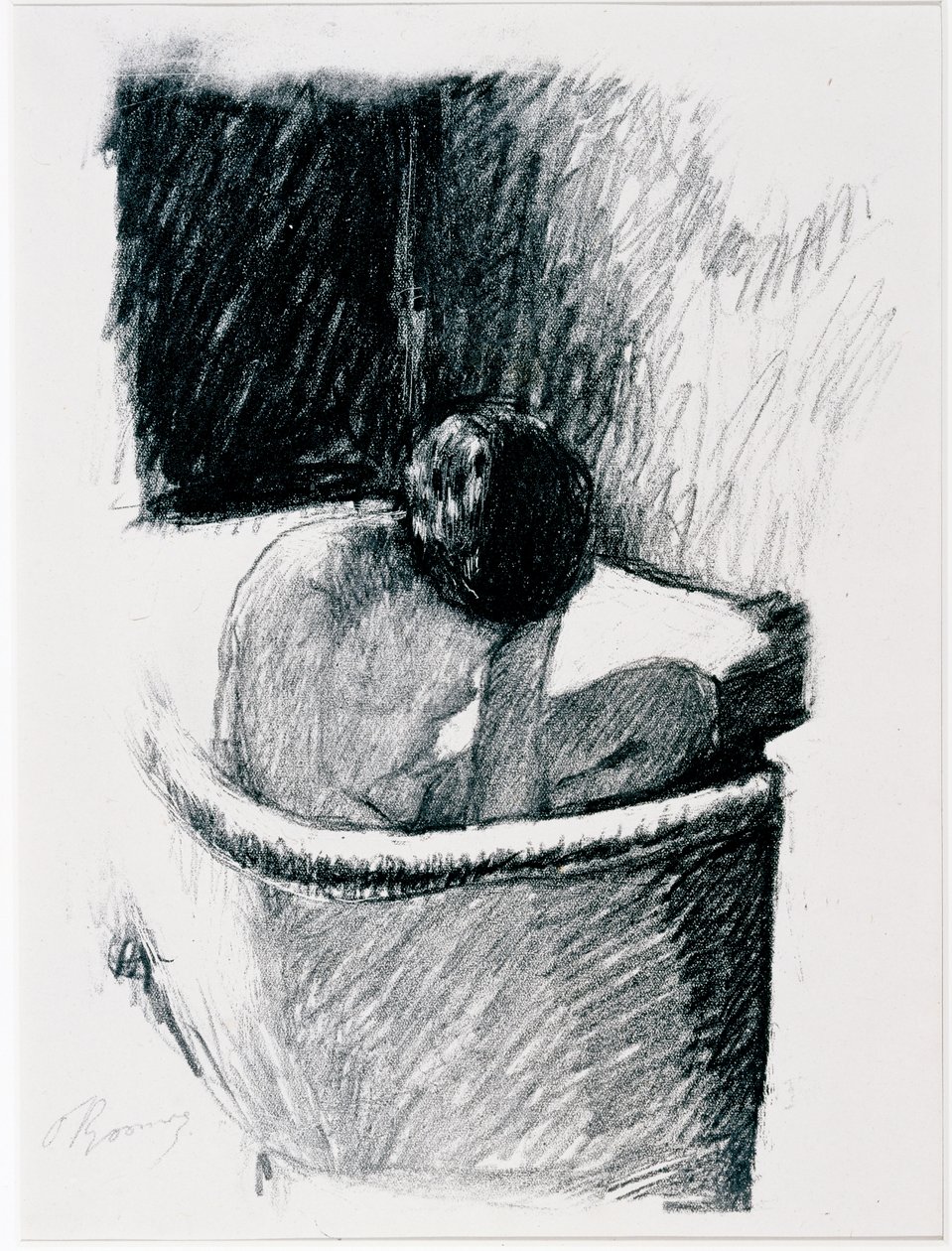 浴场，约1925年（平版印刷）。 作者 皮埃尔·邦纳德