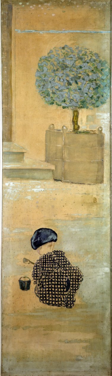 有沙堡的孩子，或有桶的孩子，1894年 作者 皮埃尔·邦纳德