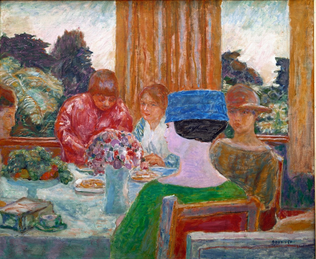 皮埃尔·邦纳德（Pierre Bonnard）（1867-1947）的《小蓝帽绘画》，画于1917年，昏暗。 66x79 cm巴黎，温特图尔，私人收藏 作者 皮埃尔·邦纳德