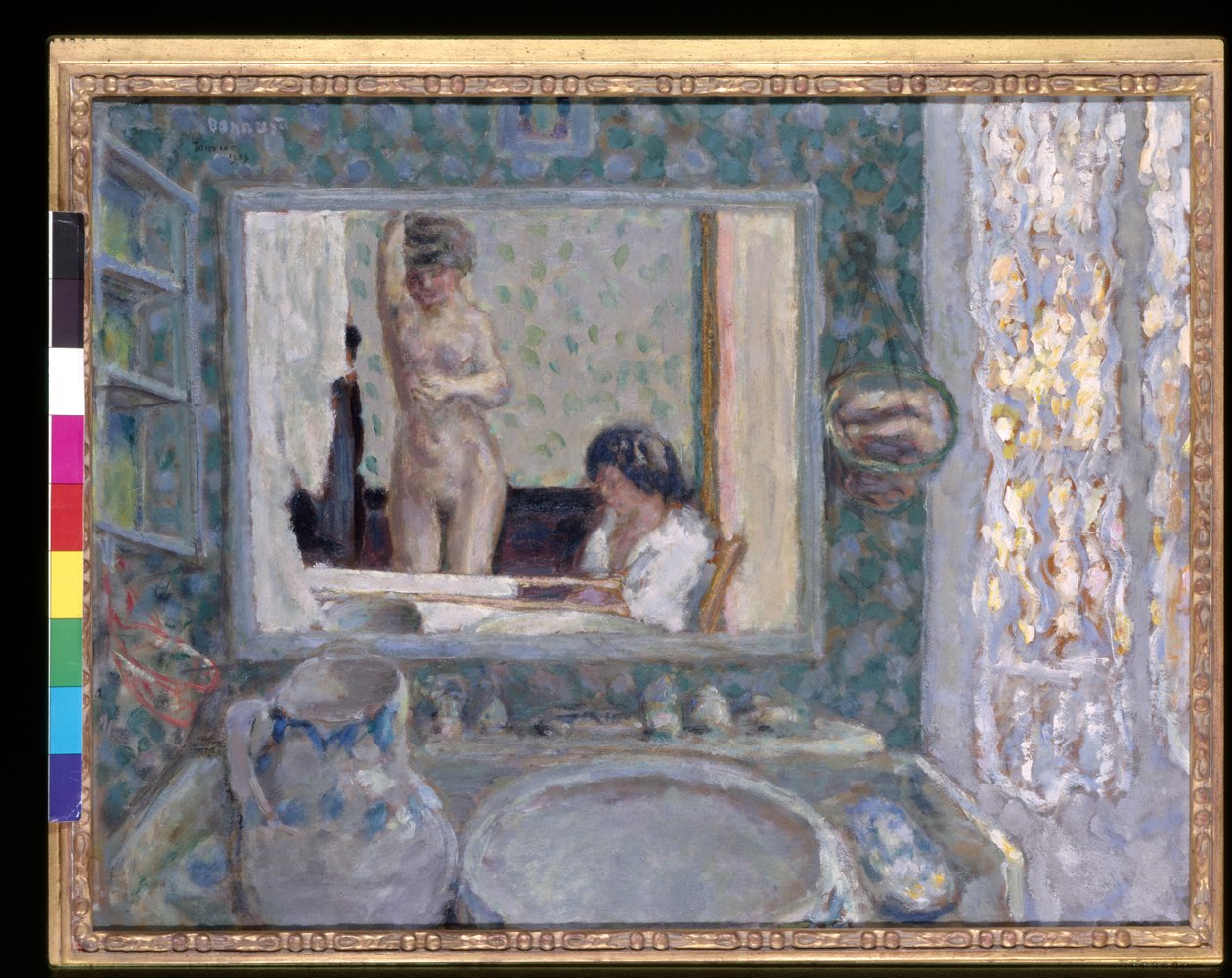 绿色房间里的镜子》（La Glace De La Chambre Verte）（纸面油画） 作者 皮埃尔·邦纳德