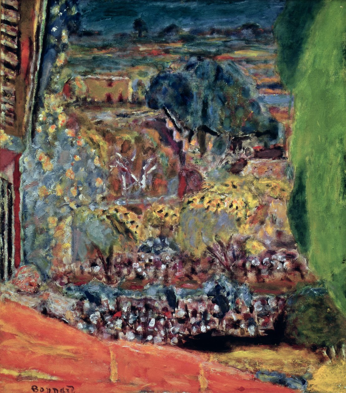 Le Cannet的红色屋顶，1945年 作者 皮埃尔·邦纳德