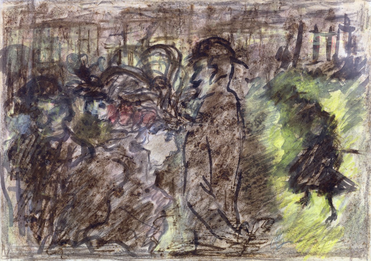 The Square，Evening，1899（粉彩，wc和墨水在纸上） 作者 皮埃尔·邦纳德