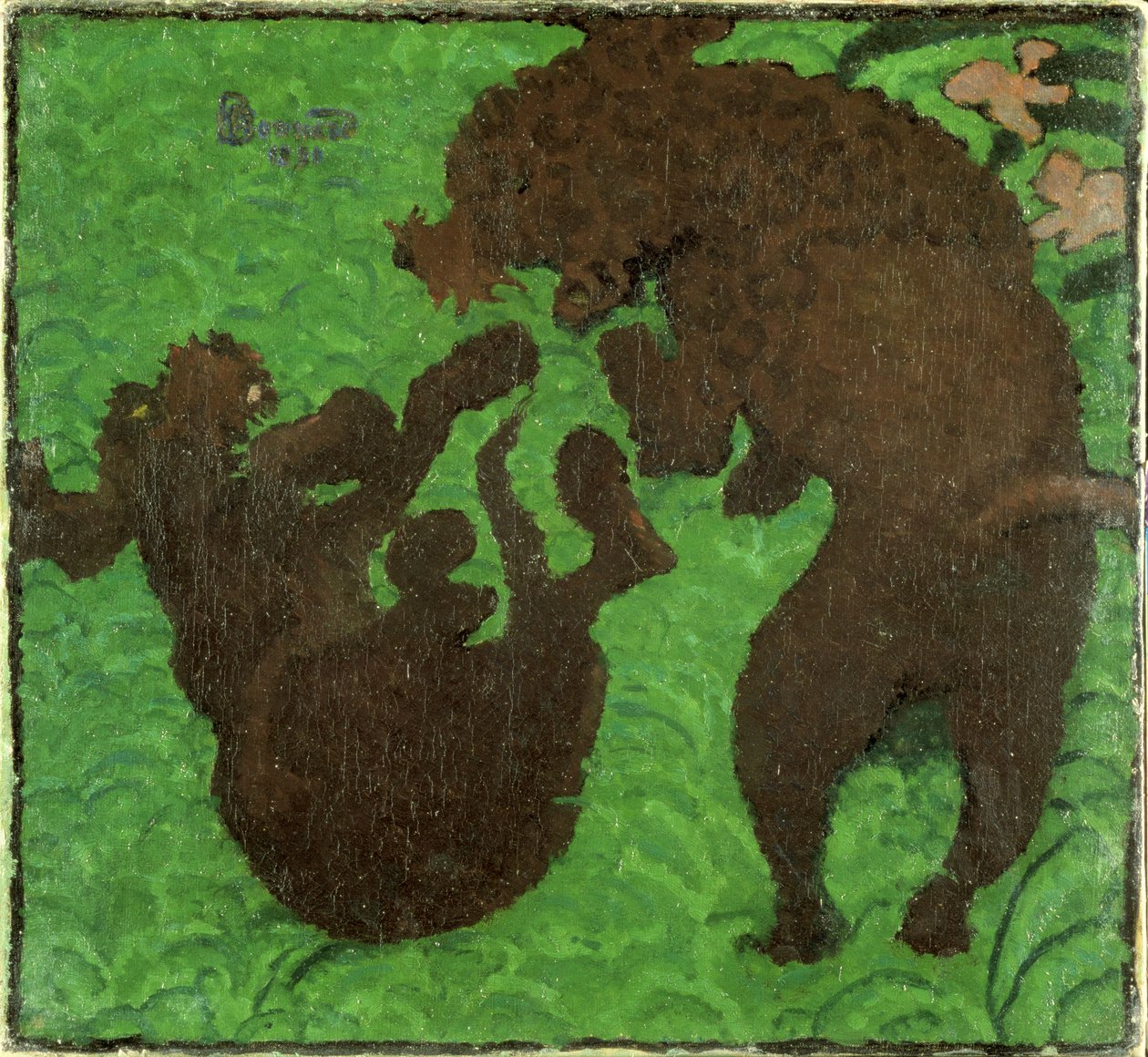 两条贵宾犬，1891年 作者 皮埃尔·邦纳德