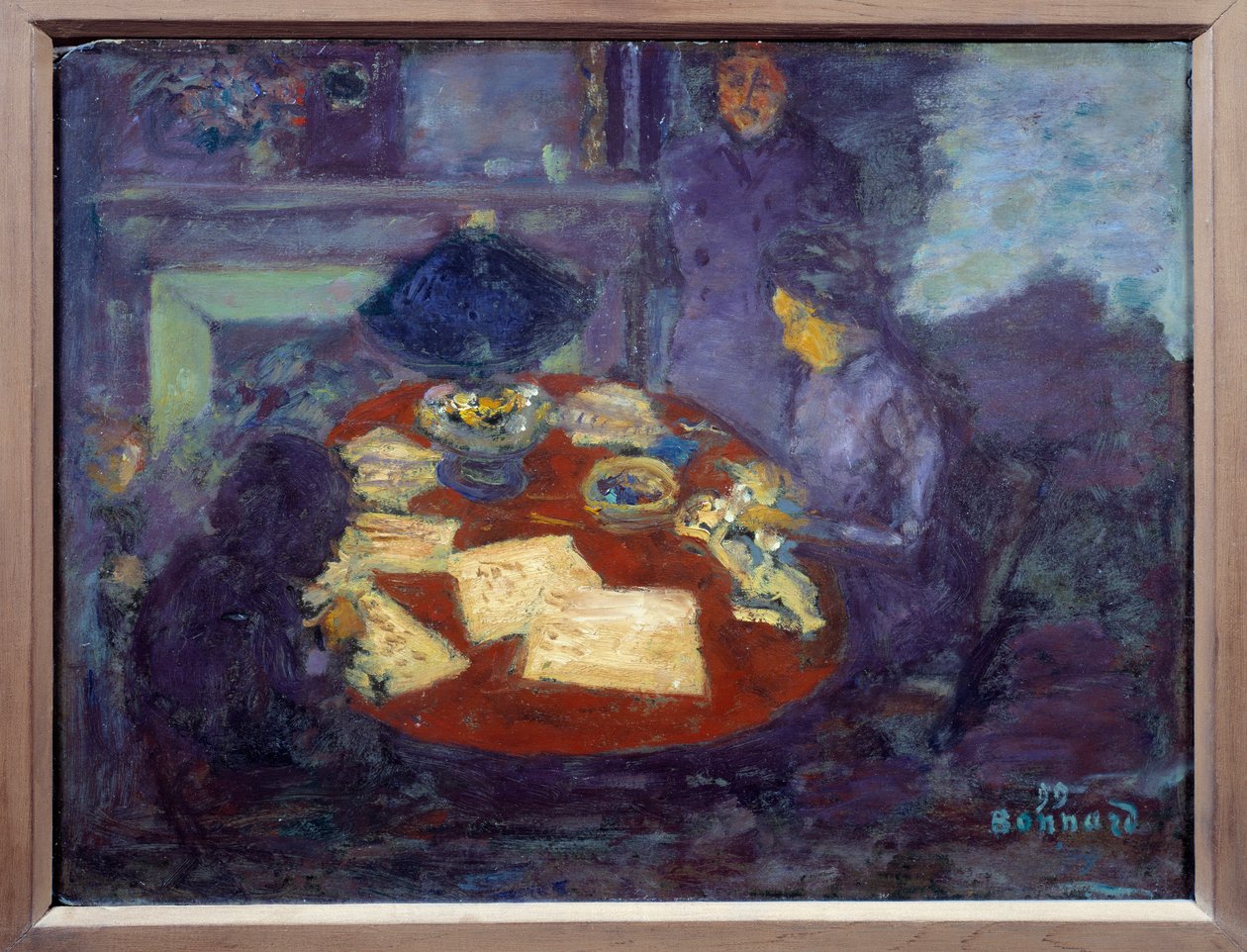 在灯下绘画 Pierre Bonnard (1867-1947) 1899 Dim: 0,34x0,44 m 巴黎，奥赛博物馆 作者 皮埃尔·邦纳德