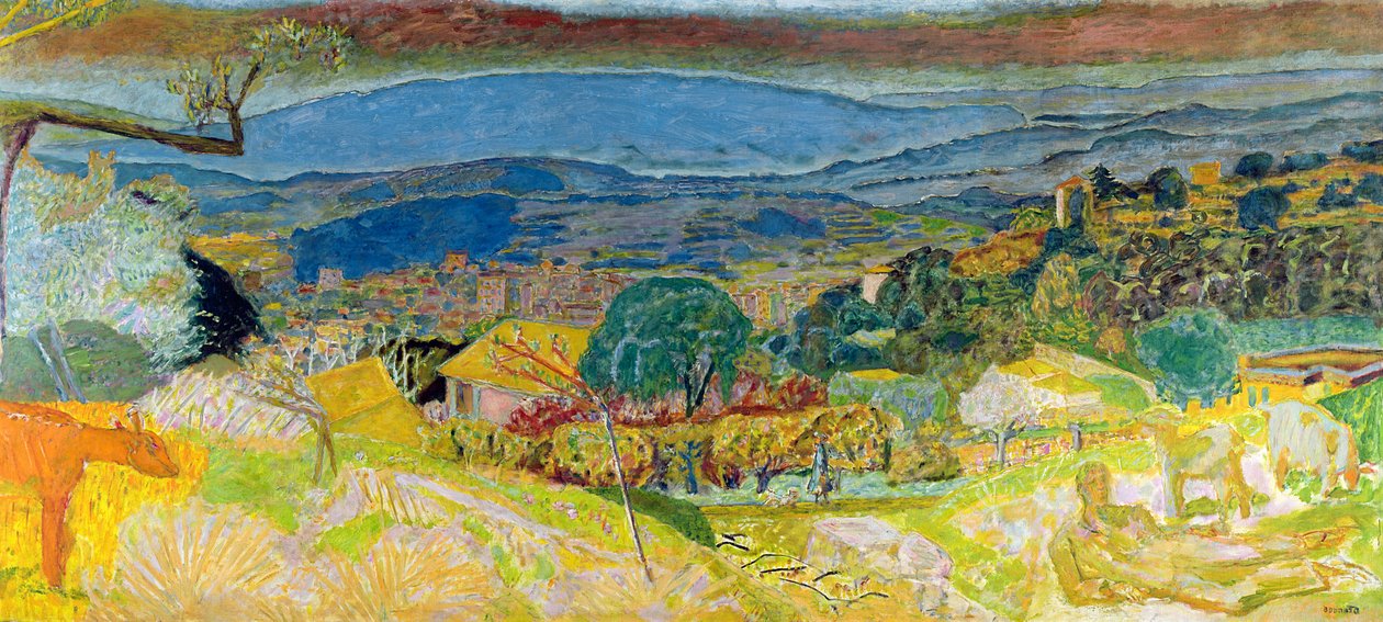 Le Cannet的视图，1928年 作者 皮埃尔·邦纳德