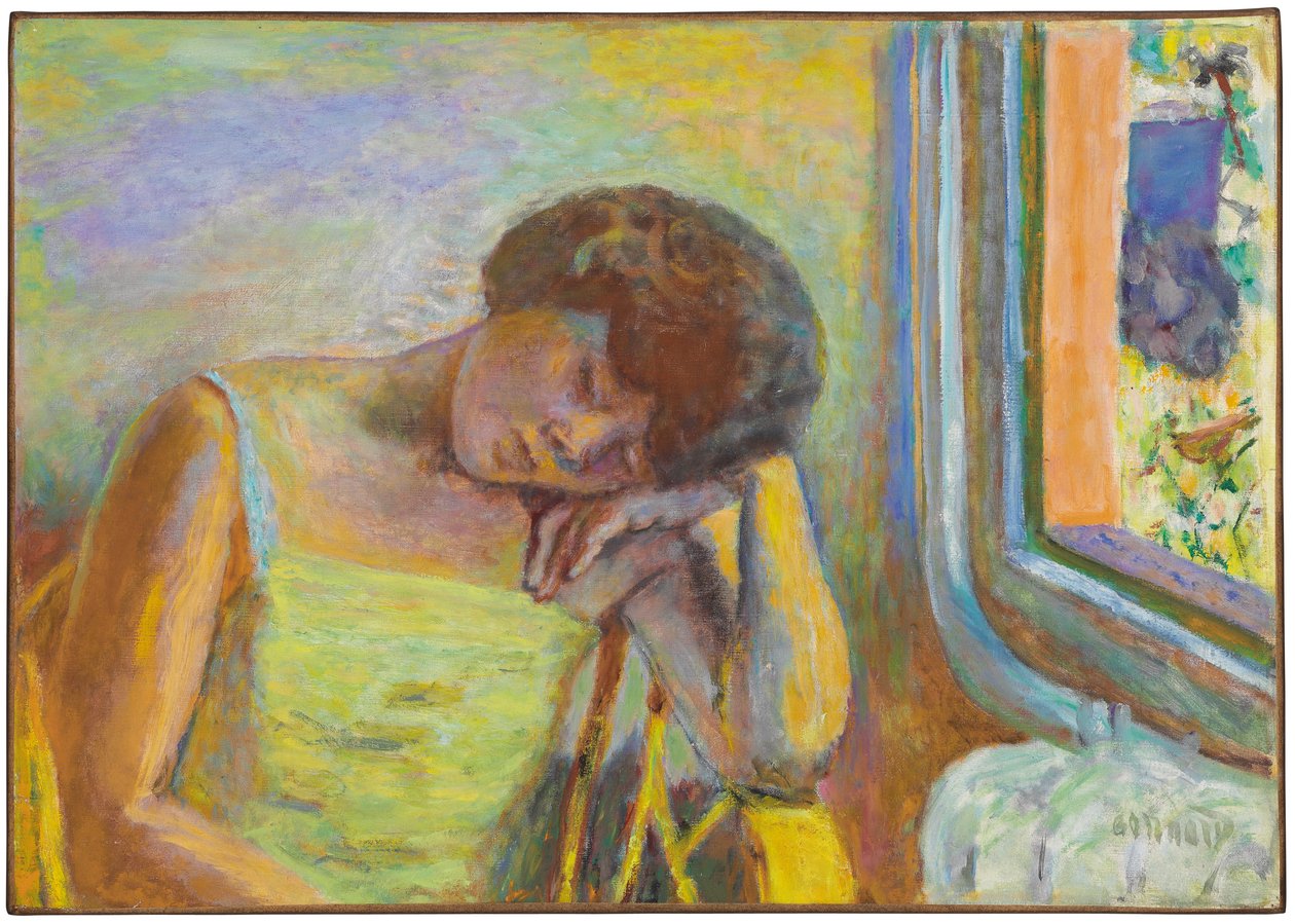 《睡着的女人》，约1928年（布面油画） 作者 皮埃尔·邦纳德