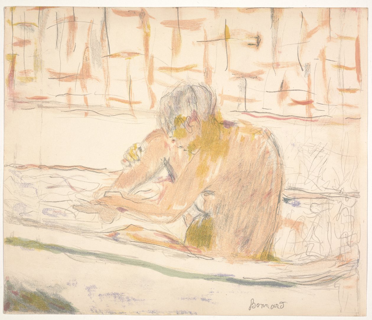 坐在浴缸里的女人（Femme assise dans sa baignoire 作者 皮埃尔·邦纳德