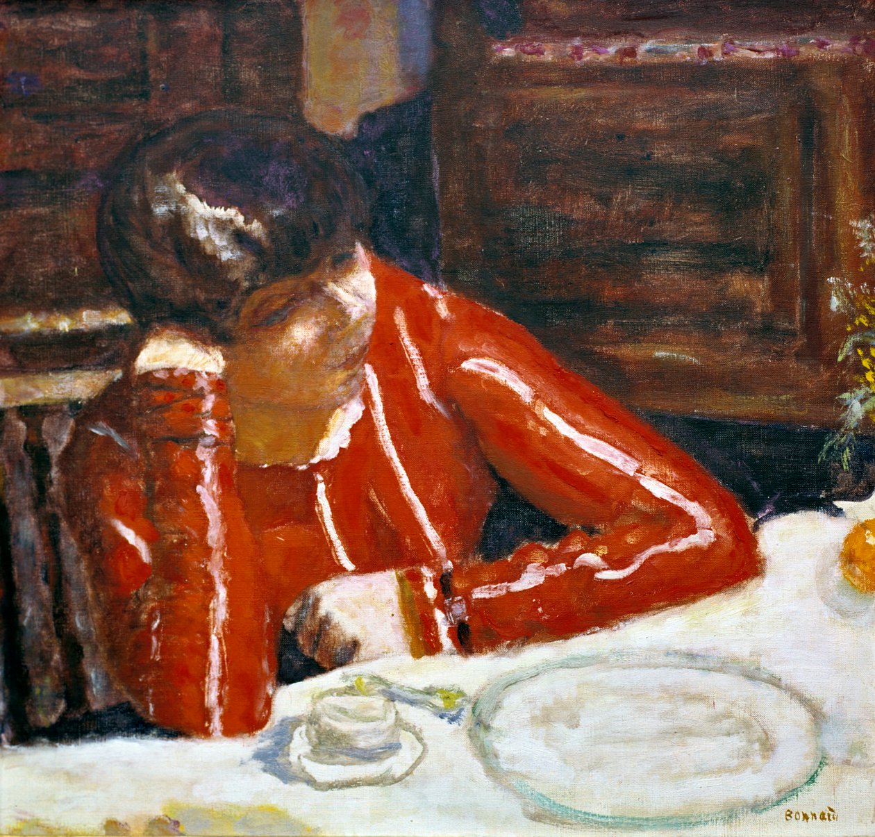 红顶的女人，c1920 作者 皮埃尔·邦纳德