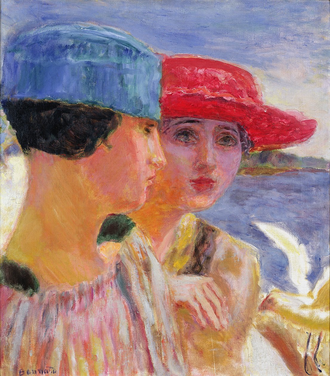 有海鸥的少妇，1917年 作者 皮埃尔·邦纳德