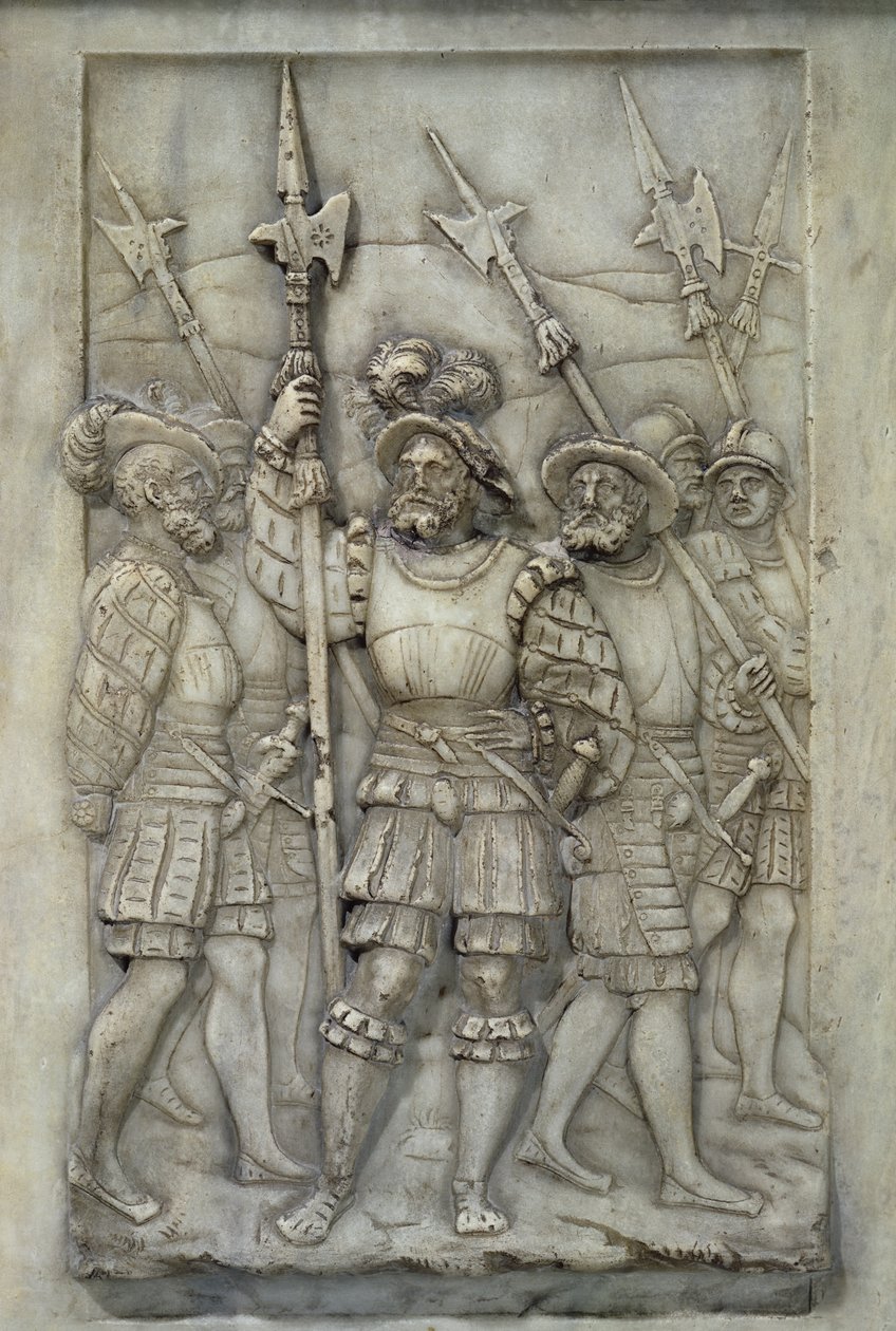 Halbertdiers，详细信息来自Francois I和Claude de France墓，于1548年投入使用（大理石） 作者 皮埃尔·邦普斯（Pierre Bontemps）