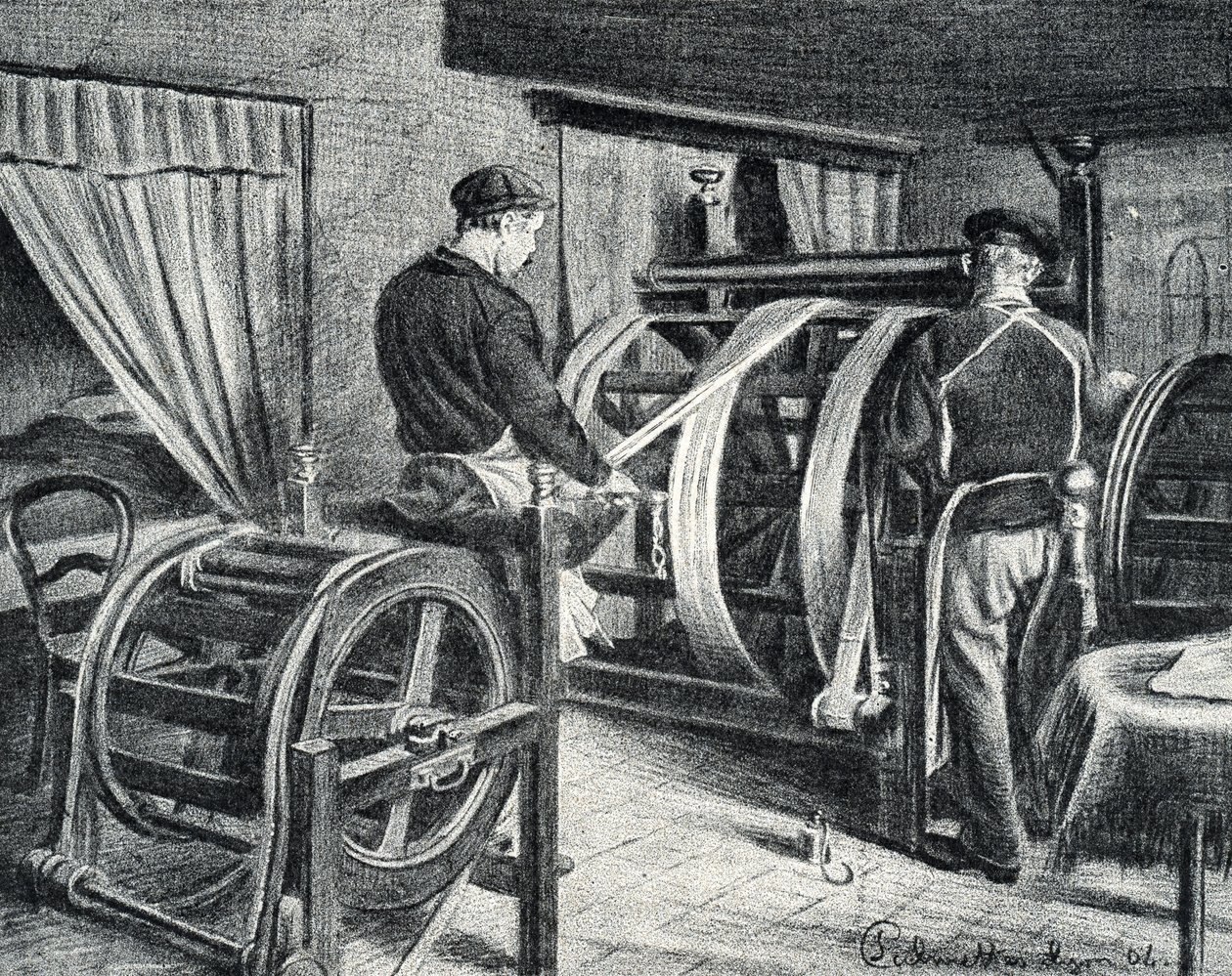 丝绸作品：皮埃尔·卡梅特私人收藏的“Excursion a travers les metiers”丝绸雕刻展开 作者 皮埃尔·卡尔梅特