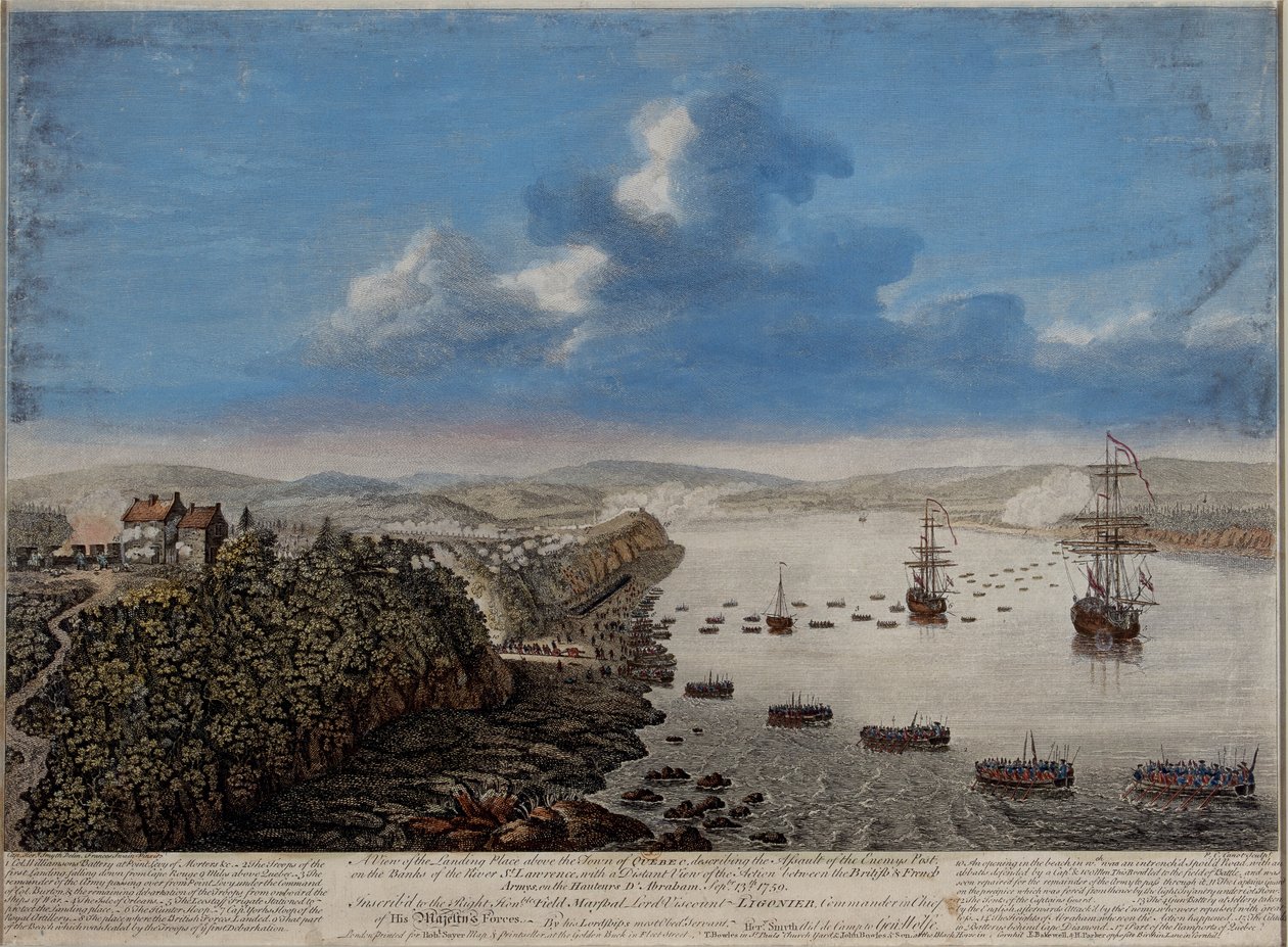 魁北克镇上方的着陆点，描述了突击......在Hauteurs DAbraham Septr。 1759年17号，1760年 作者 皮埃尔·查尔斯·卡诺特