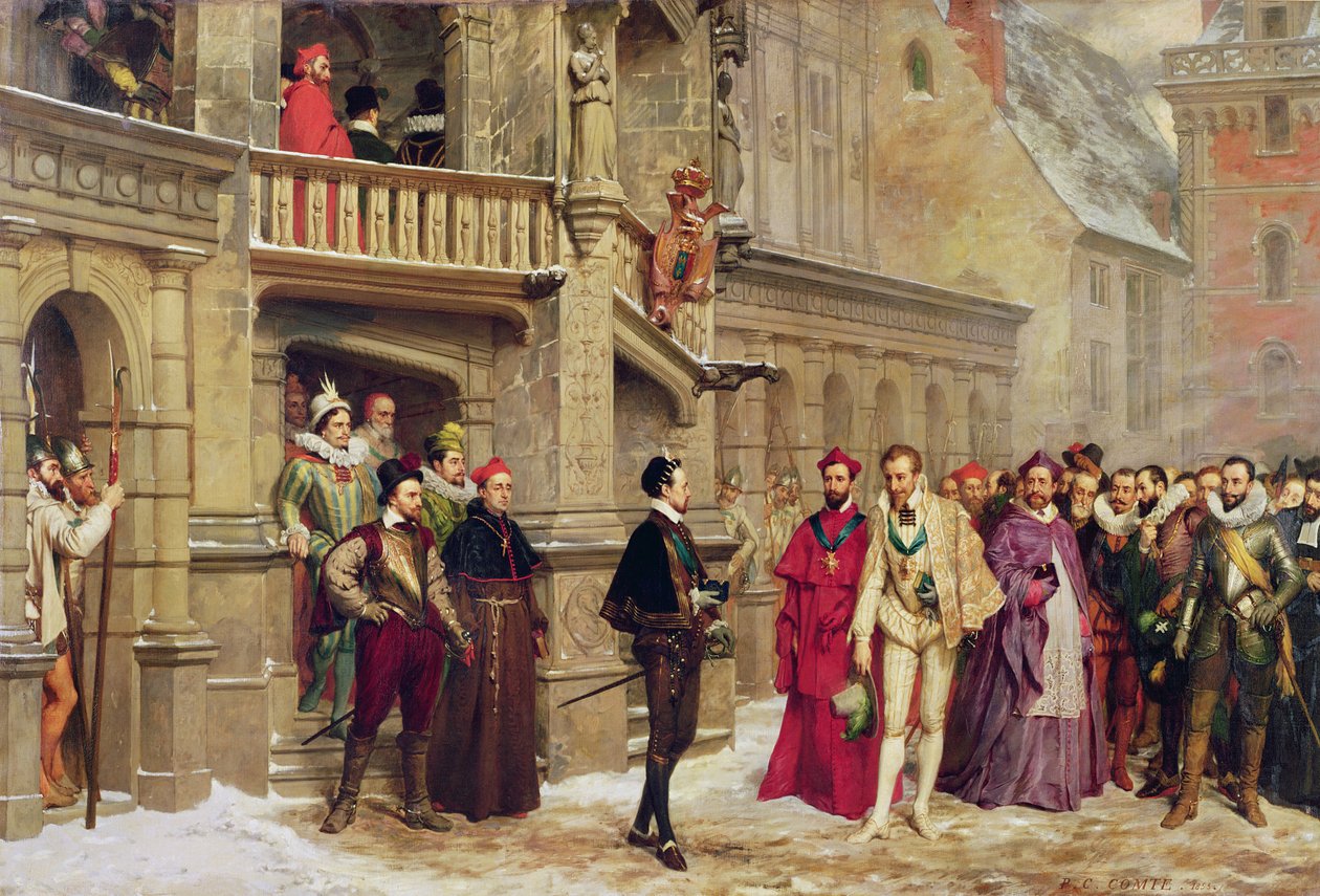 Henri III和Duc de Guise，1855年 作者 皮埃尔·查尔斯·孔德