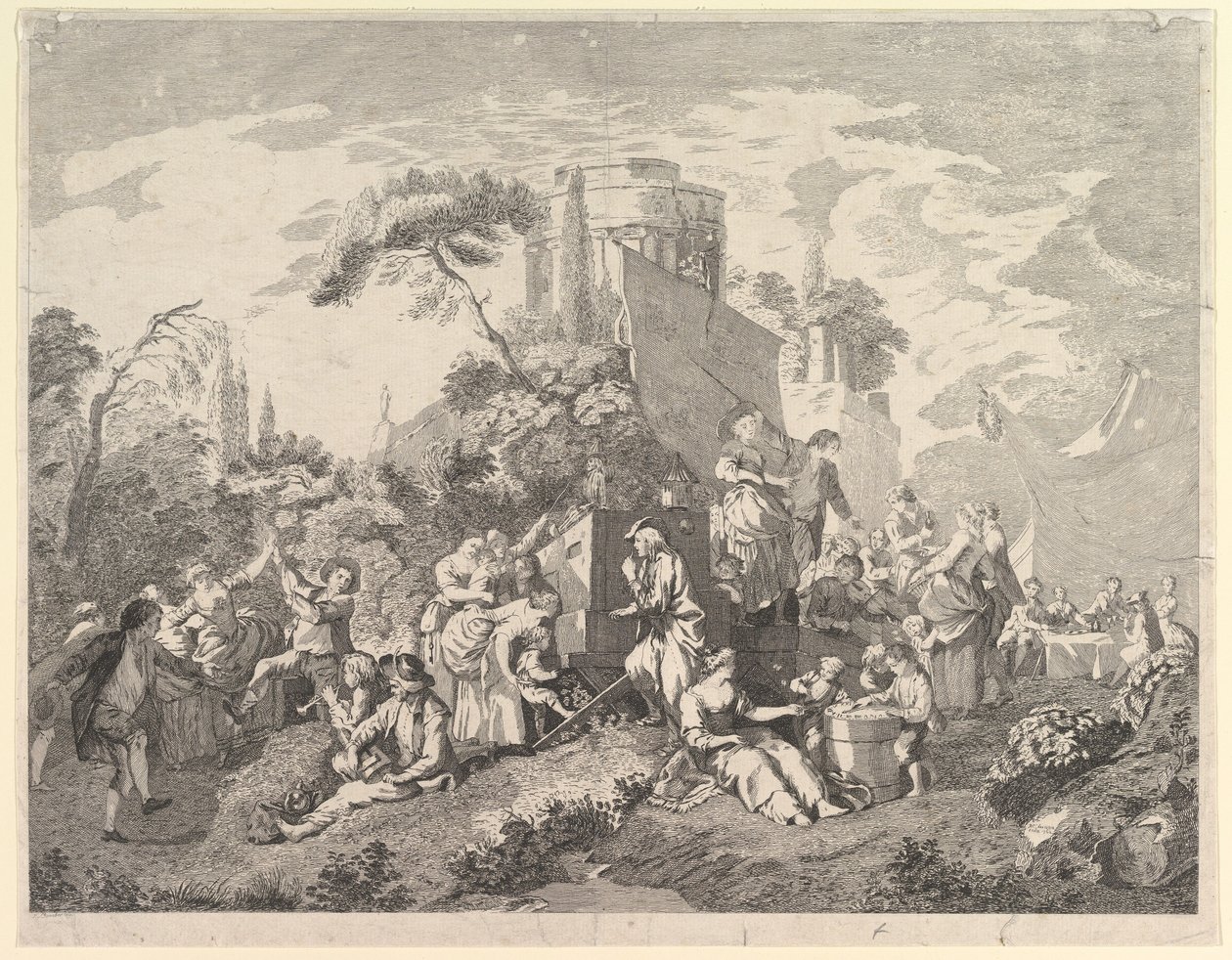 乡村博览会，1762年。 作者 皮埃尔·查尔斯·莱维斯克