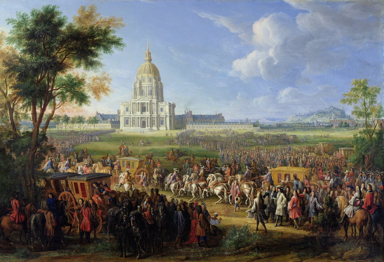 路易十四（1638-1715）和他的随行人员访问荣军院，1706年8月26日 作者 皮埃尔·丹尼斯·马丁