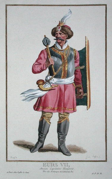 Eurs VII选自《Receuil des Estampes, Representant les Rangs et les Dignites, suivant le Costume de toutes les Nations existantes》，1780年出版（手绘版画）。 作者 皮埃尔·杜弗洛斯