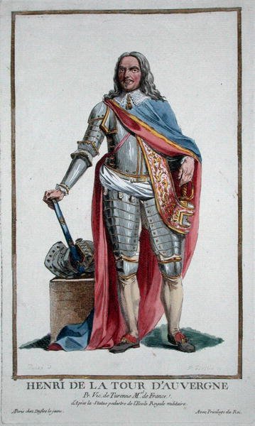 亨利-德-拉图-德-奥弗涅（1555-1623），摘自 "Receuil des Estampes, Representant les Rangs et les Dignites, suivant le Costume de toutes les Nations existantes"，1780年出版（手绘版画）。 作者 皮埃尔·杜弗洛斯