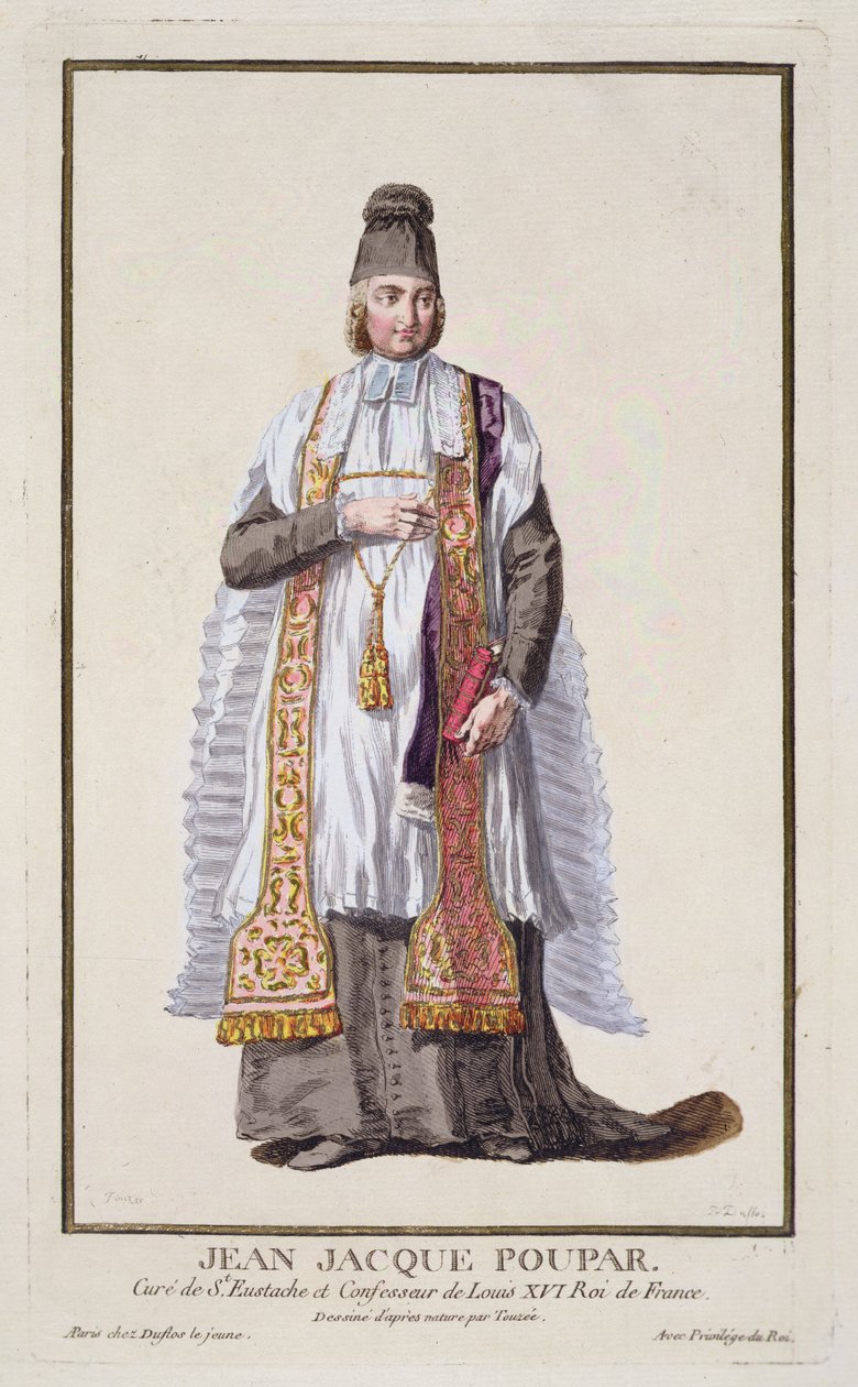 Jean-Jacques Poupar摘自 "Receuil des Estampes, Representant les Rangs et les Dignites, suivant le Costume de toutes les Nations existantes"，1780年出版（手绘版画）。 作者 皮埃尔·杜弗洛斯