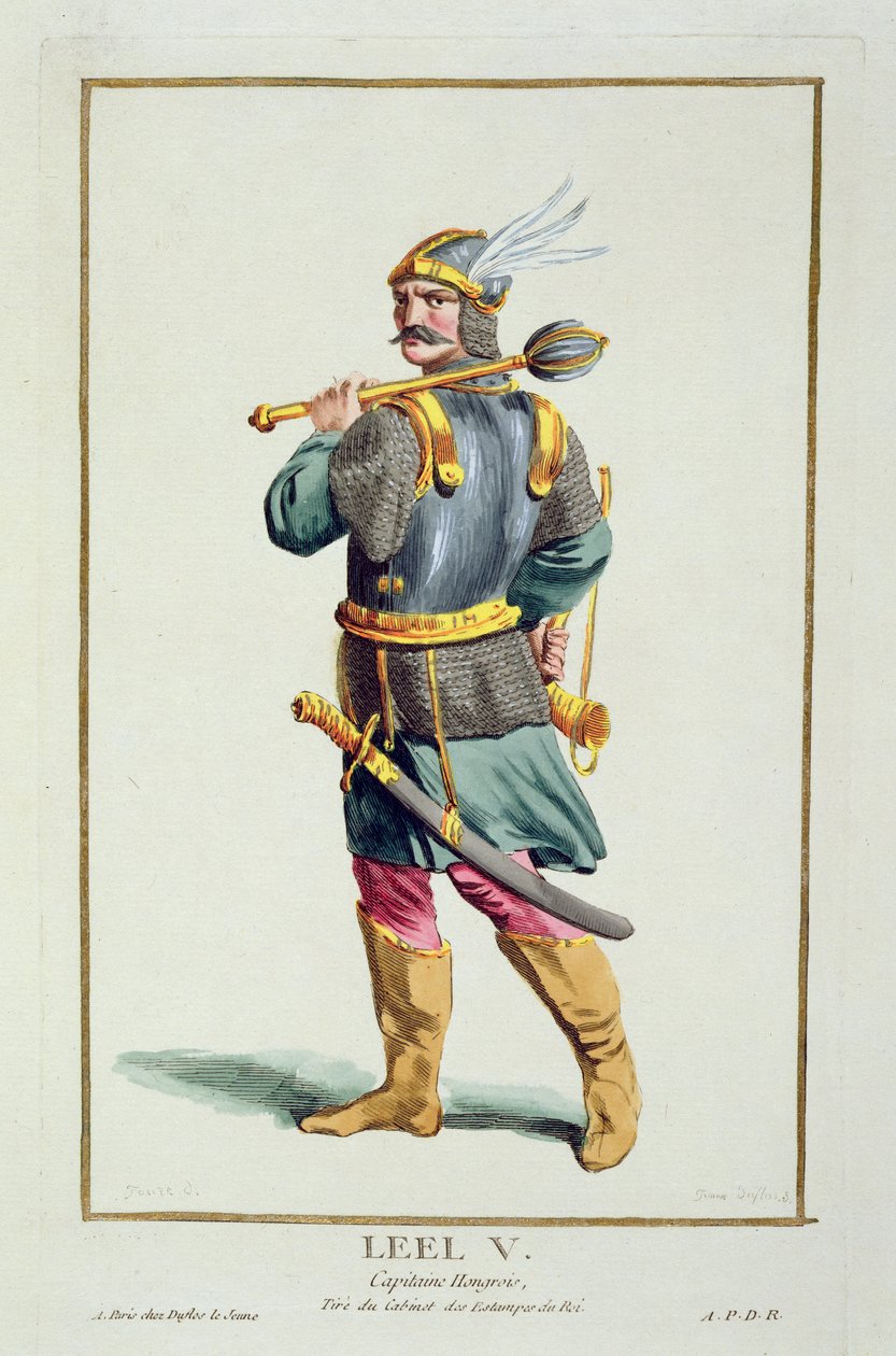 Leel V来自&39;Receuil des Estampes，代表范围和Dignites，遵循所有现有国家的服装&39;，1780年出版（手工彩色雕刻） 作者 皮埃尔·杜弗洛斯