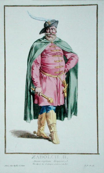 Zabolchii II，摘自 "Receuil des Estampes, Representant les Rangs et les Dignites, suivant le Costume de toutes les Nations existantes"，1780年出版（手绘版画）。 作者 皮埃尔·杜弗洛斯