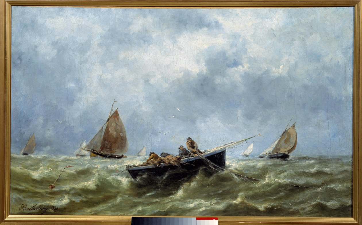 海渔民 Emile Berthelemy (1818-1890) 绘画 1880 纽芬兰费康博物馆 作者 皮埃尔·埃米尔·贝特勒米