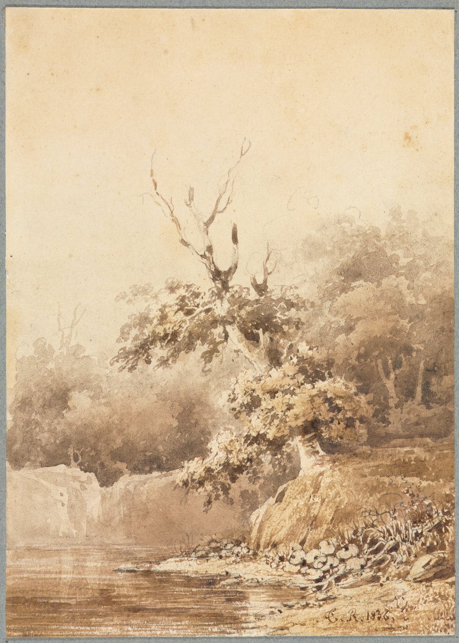 景观，1836年。 作者 皮埃尔·艾蒂安·西奥多·卢梭