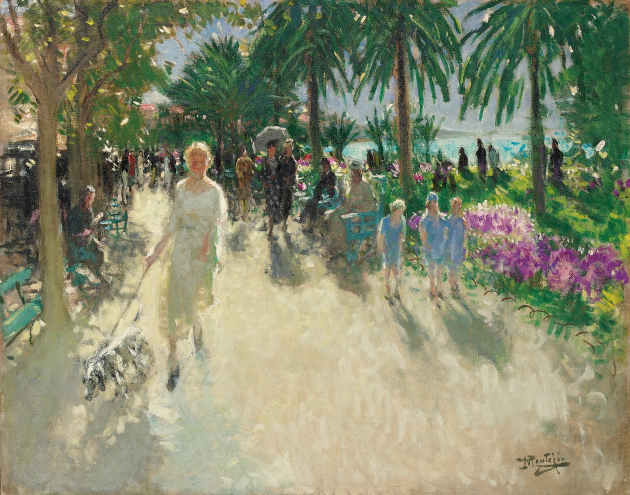 La Croisette，戛纳（布面油画） 作者 皮埃尔·尤金·蒙特津
